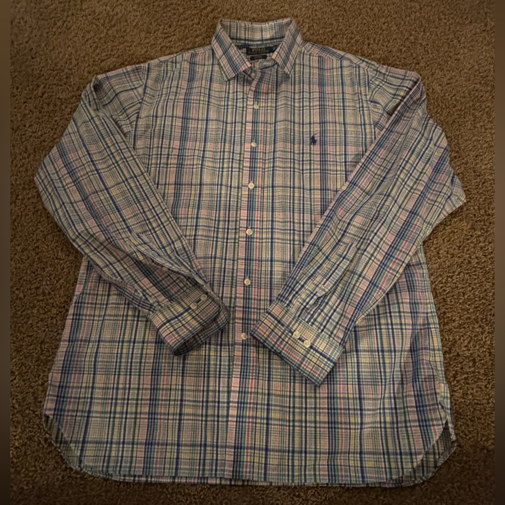 Polo button down long sleeve XL